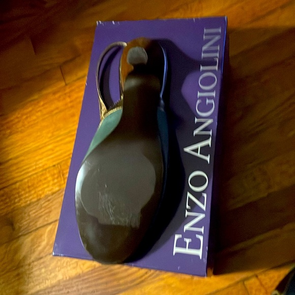 Vintage Enzo Angiolini Shoes for Women jade and gold slingbacks - Picture 7 of 10